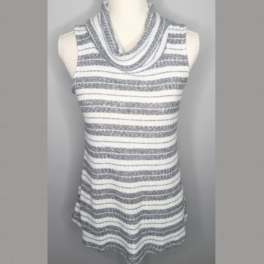 Maurices Striped Cowl Neck Knit Sleeveless Top Woman's size small